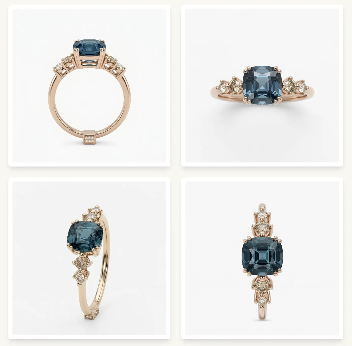 Four generated ecommerce images